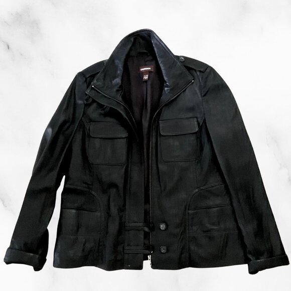 Early 2000s Danier Black Leather Jacket - Picture 1 of 5